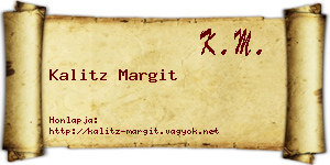 Kalitz Margit névjegykártya